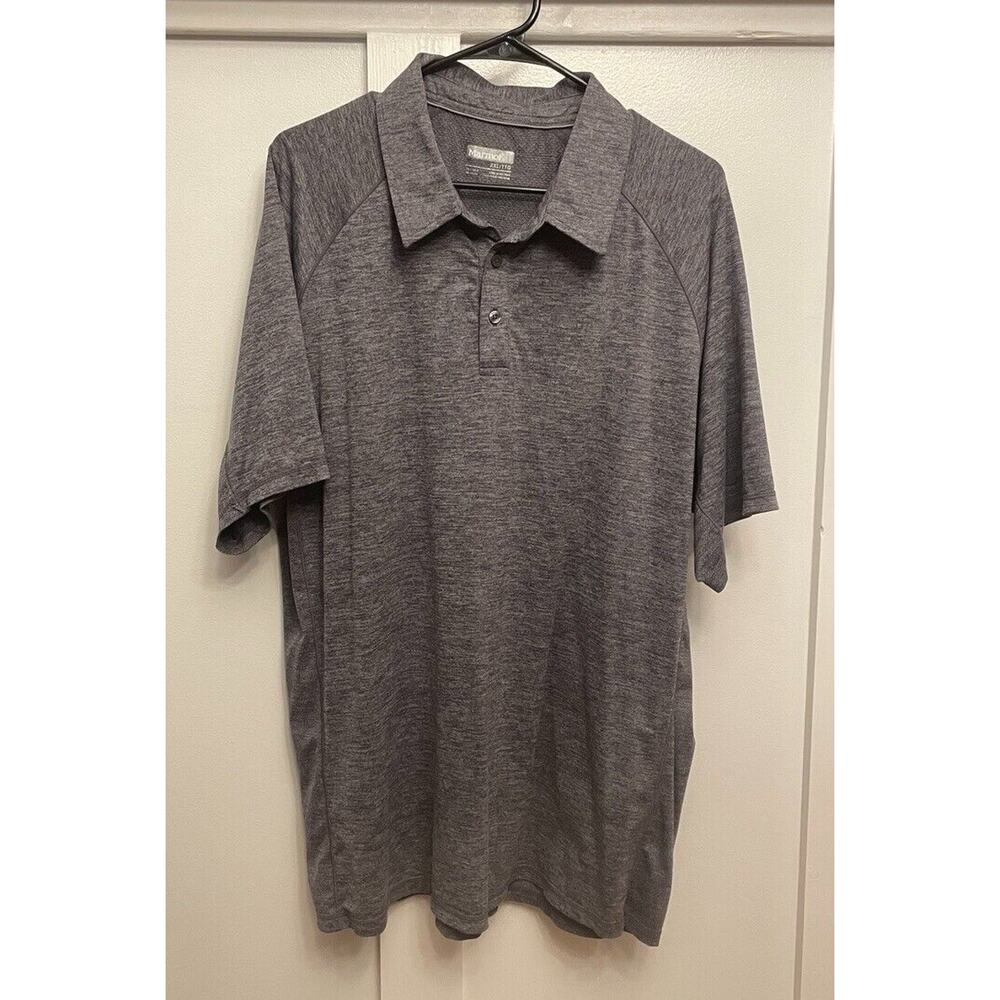 MARMOT Mens Lightweight Polo Gray Hike Golf Casual Performance Outdoors 2XL